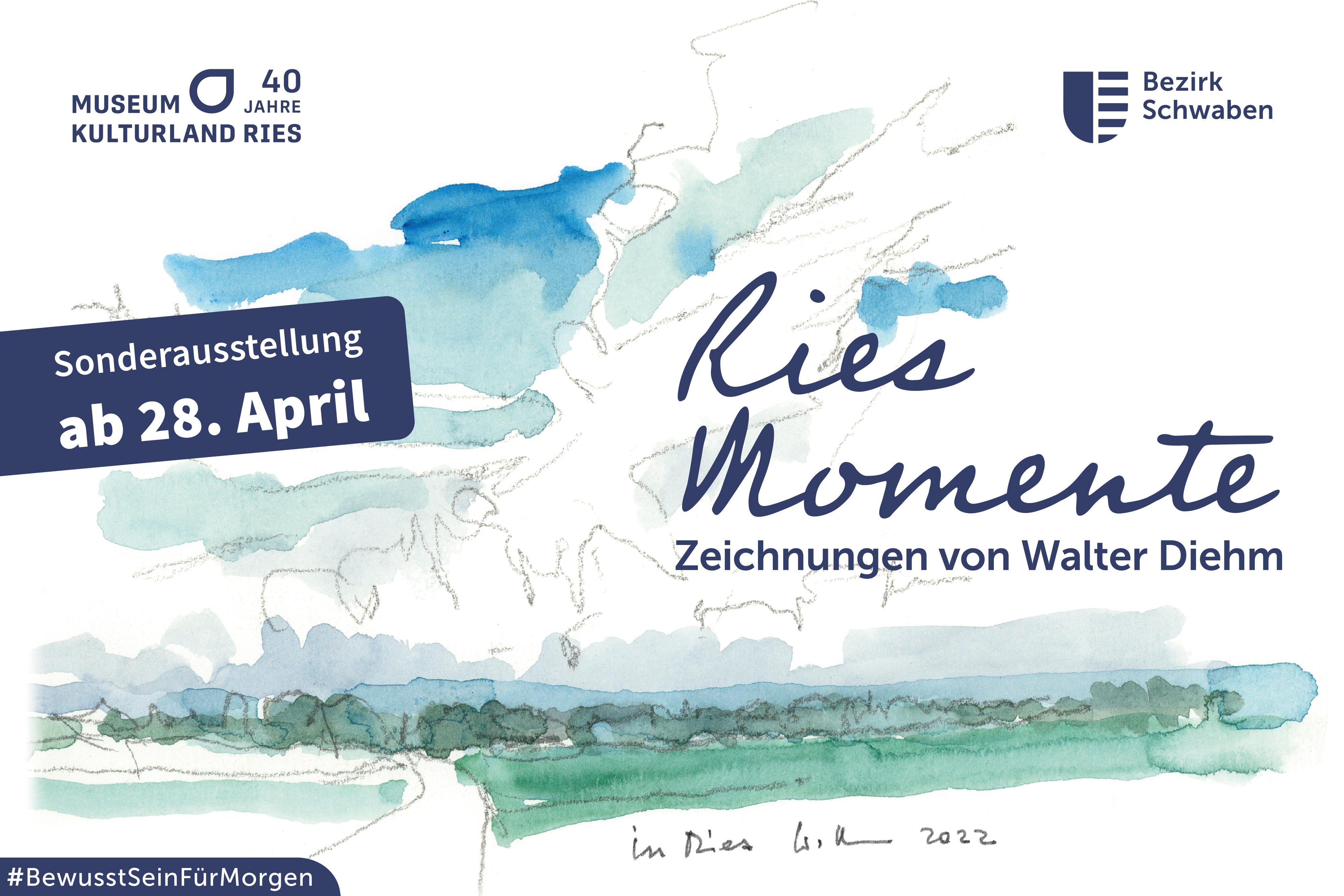 Titelmotiv der Sonderausstellung „RiesMomente | Zeichnungen von Walter Diehm“ - Foto: Museum Kulturland Ries
