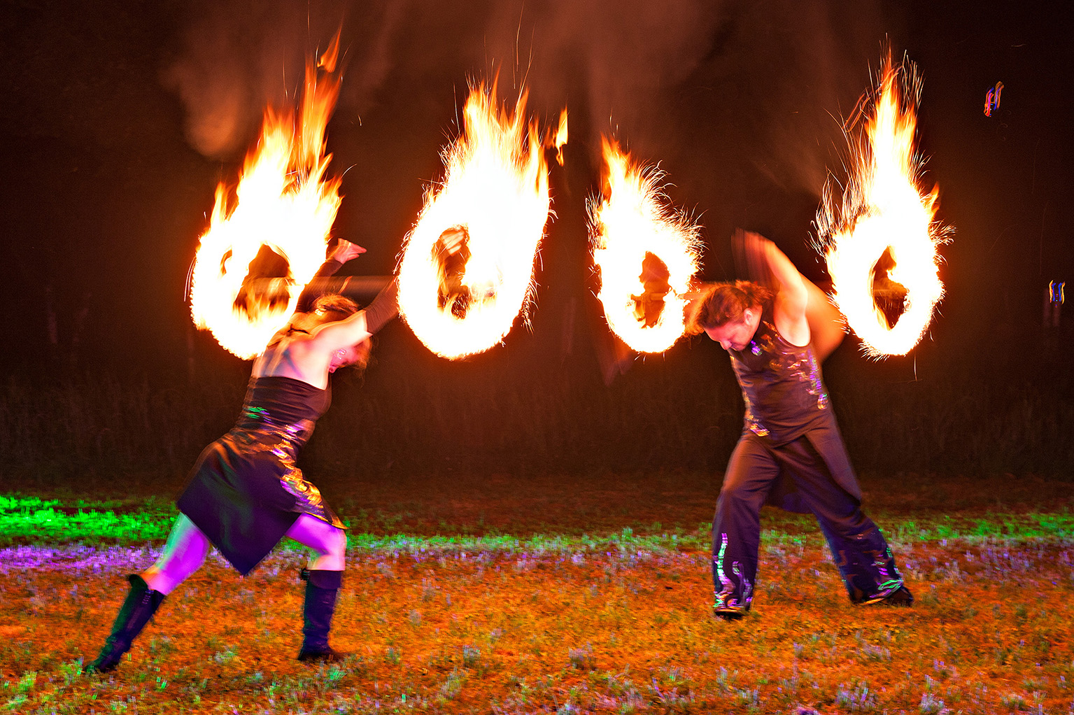 Fantômes de Flammes aus Augsburg zeigen ihre gefragte Feuershow.