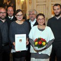 Schwäbischer Literaturpreis 2018:  Die Preisträger mit Bezirkstagspräsident Martin Sailer und Bezirksheimatpfleger Dr. Peter Fassl